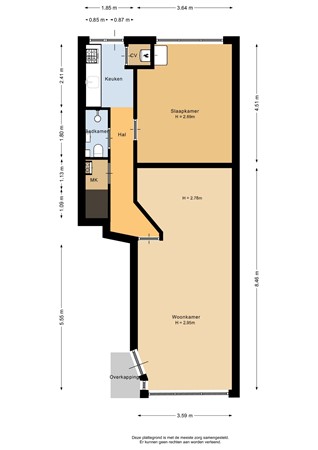 Floorplan - Mathenesserweg 80C, 3026 HG Rotterdam